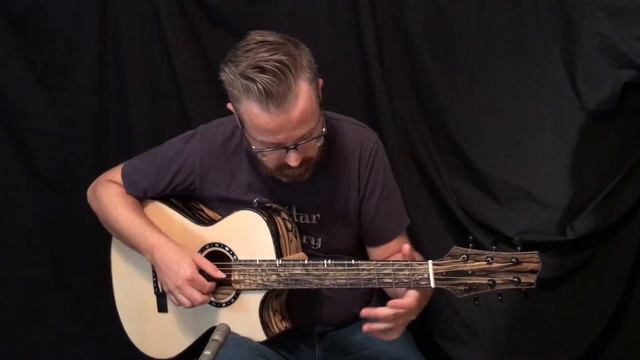 John Kinnaird Black & White Ebony Guitar by Guitar Gallery смотреть онлайн