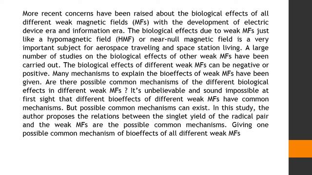 The Hyperfine Coupling Radical Pair Mechanism of Biological Effects on Weak Magnetic Fields AER 201 смотреть онлайн