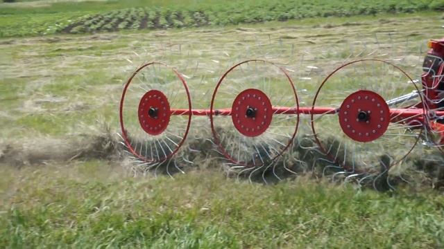 Заготовка сена минитрактором Синтай ХТ 220. Грабли-ворошилки смотреть онлайн