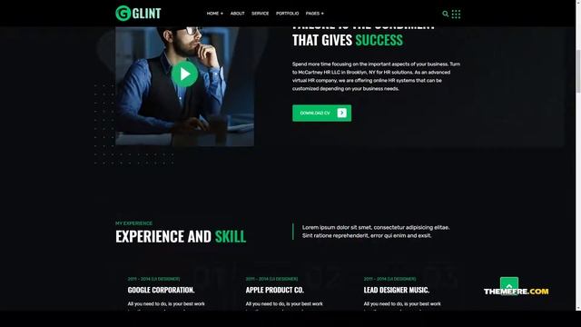 Glint - Personal Portfolio WordPress Theme 15 clean Tsukina смотреть онлайн