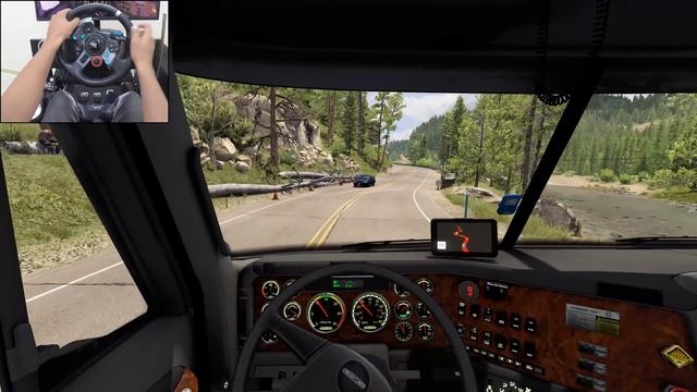 Freightliner Argosy - American Truck Simulator Idaho DLC | Logitech g29 gameplay смотреть онлайн