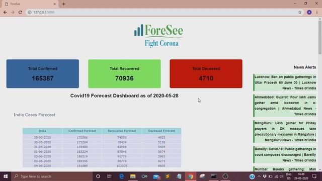 COVID19 Forecasting using LSTM | Python Flask Web App'ForeSee' смотреть онлайн