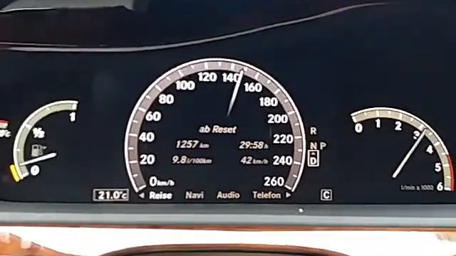Mercedes S Klasse W221 S320 CDI 235 Ps 0-200 Km/h Beschleunigung Speed Stock