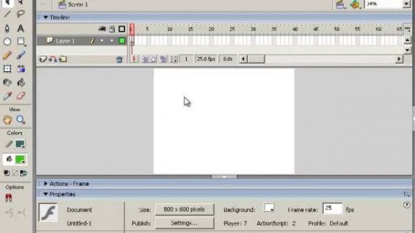 Macromedia Flash Урок #1. Интерфейс программы