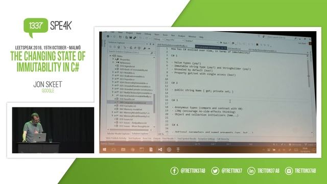 Jon Skeet – The Changing State of Immutability in C# смотреть онлайн