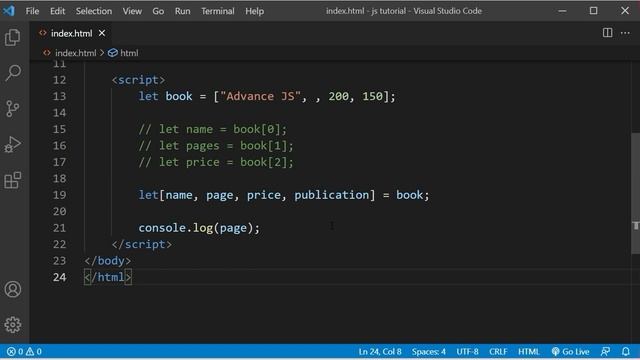 Advanced JavaScript Tutorial in Hindi [Part 85] - Array Destructuring in ES6 (JavaScript) смотреть онлайн
