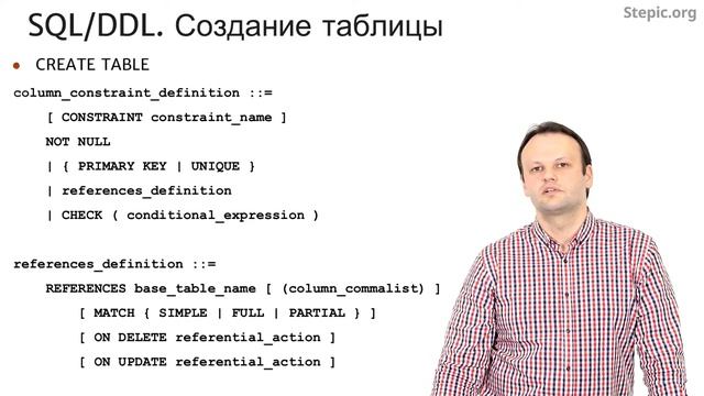 Введение в базы данных - 54 урок. SQL-DDL смотреть онлайн