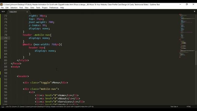 Responsive Sticky Header With Smooth Transition On Scroll Using HTML, CSS & JQUERY смотреть онлайн