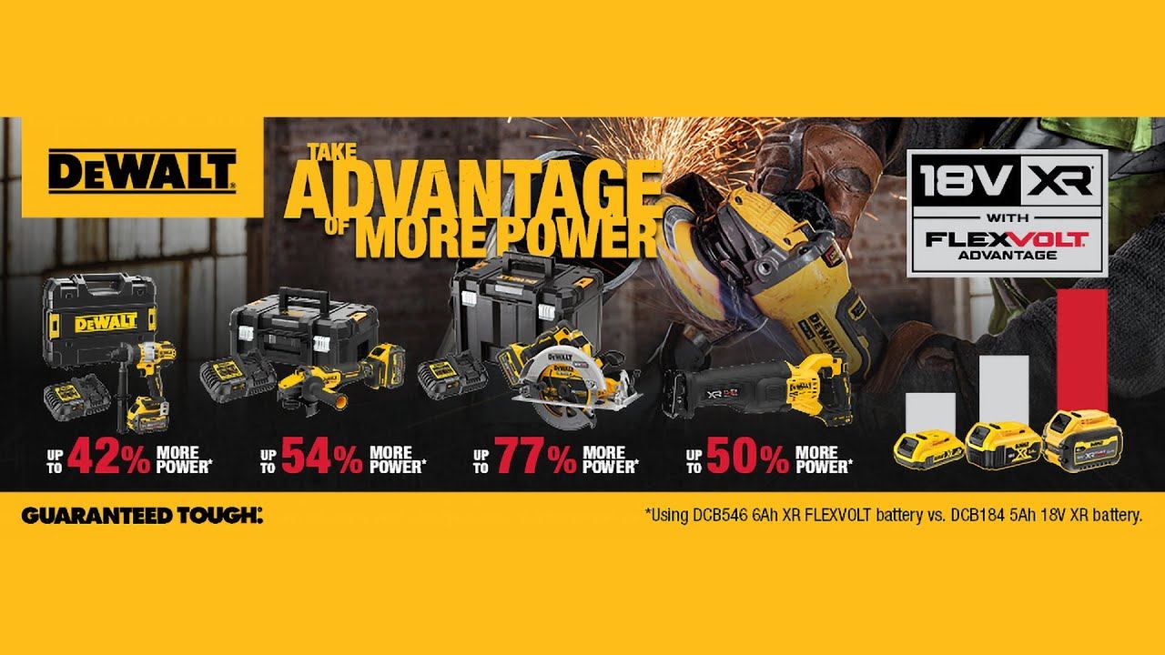 Аккумуляторная линейка инструмента DEWALT Flexvolt Advantage смотреть онлайн