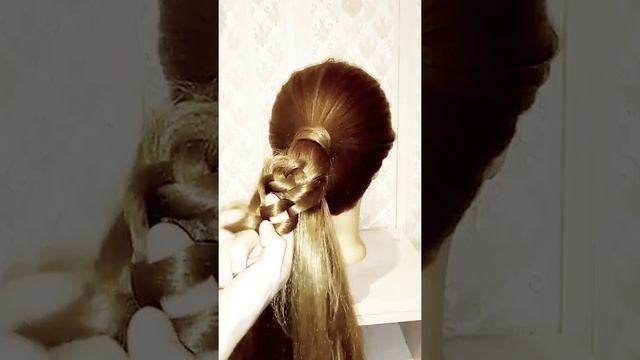 ?Красивая #Прическа ? #Хвост с плетением ? Необычная прическа? #Прическазаминуту #прическавшколу ? смотреть онлайн