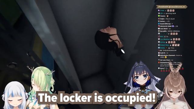Kronii inside the locker with Mumei смотреть онлайн