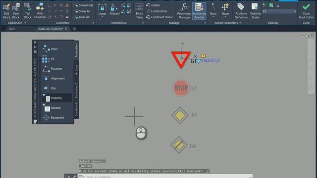 AutoCAD Dynamic Block Visibility смотреть онлайн