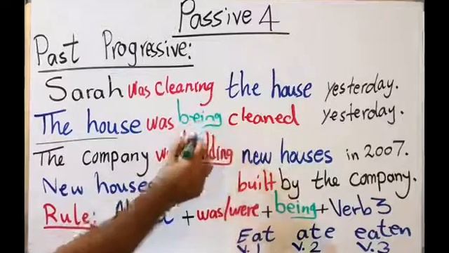 Passive Voice #4 - Past Progressive - English Grammar смотреть онлайн