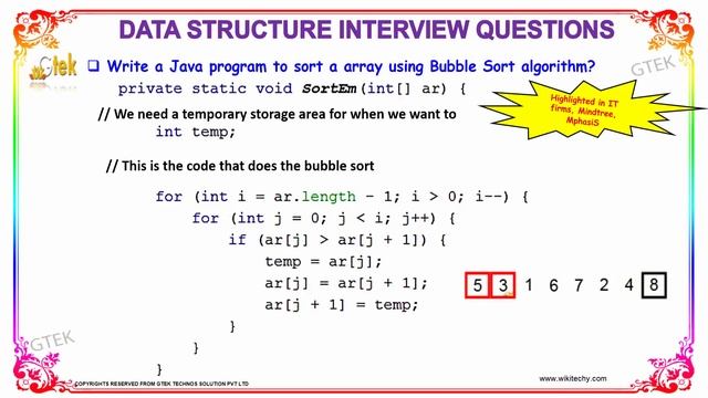 Write a Java Program to Sort a Array using Bubble Sort Algorithm? смотреть онлайн