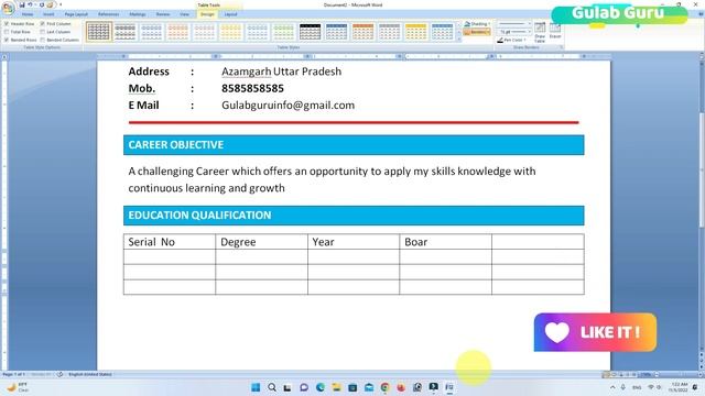 Resume Kaise Banaye | MS Word Me Resume Kaise Banaye | How to Creat Resume In MS Word 2007 #resume смотреть онлайн