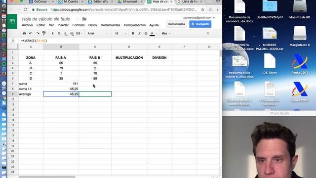 Operaciones Vs. Funciones Excel Google Docs смотреть онлайн