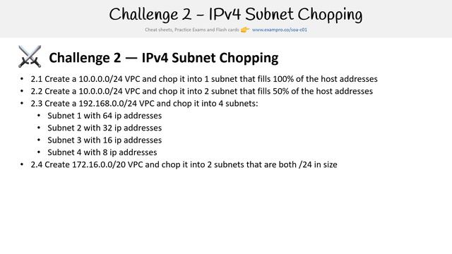 040 340b  Challenge 2 IPv4 Subnet Chopping