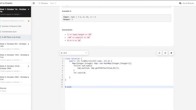 Leetcode 532 K-diff Pairs in an Array | Java Solution смотреть онлайн
