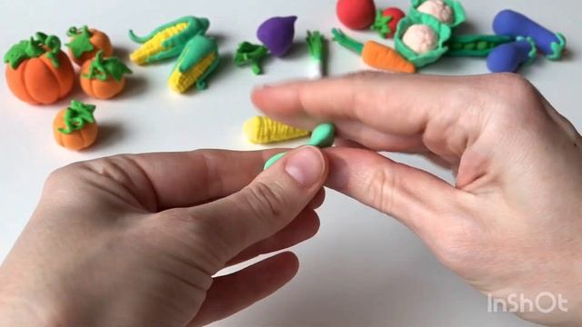 Лепим овощи из лёгкого пластилина (воздушного). Часть 1. смотреть онлайн