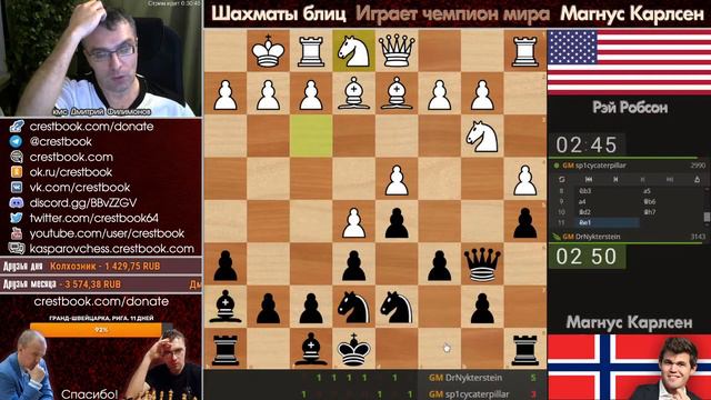 Матч Карлсен - Робсон! 🎤 Дмитрий Филимонов ♕ Шахматы блиц смотреть онлайн