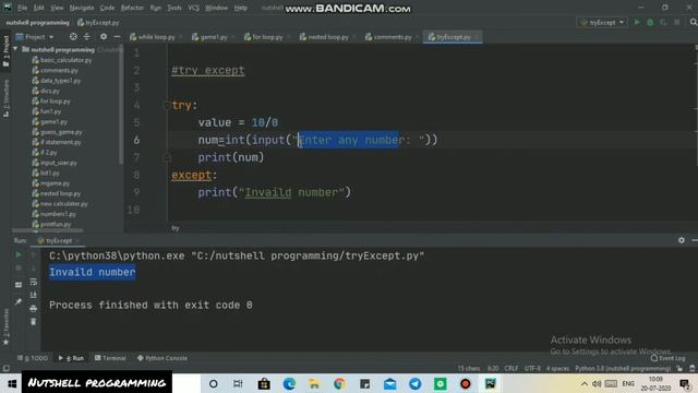 Try & Except statement in python || Learn python смотреть онлайн