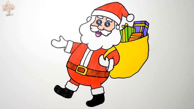 Santa Claus Coloring Pages | Art Colors For beginners | Draw Merry Christmas смотреть онлайн