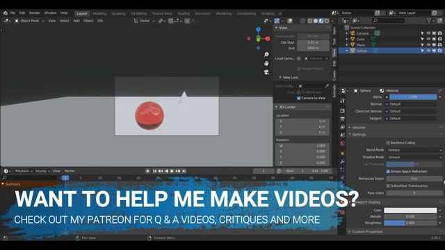 BASIC CAMERA TOOLS AND RENDERING - BLENDER BEGINNER TUTORIAL смотреть онлайн