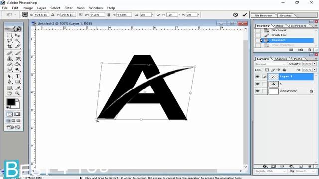 How to Create / Make a Logo on Adobe Photoshop 7.0 смотреть онлайн