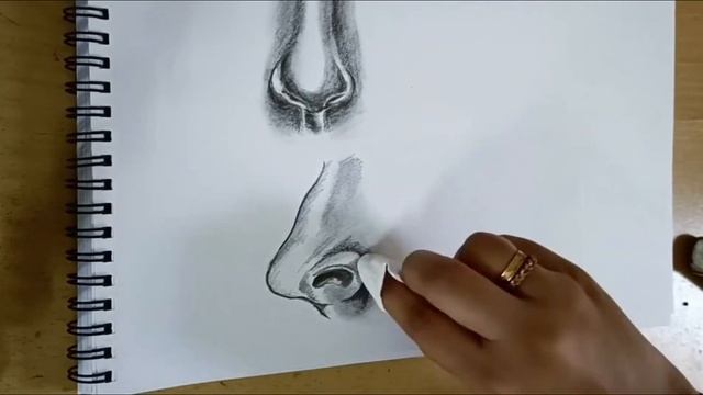 how to draw basic pencil sketch Nose and Lips | for Beginners смотреть онлайн