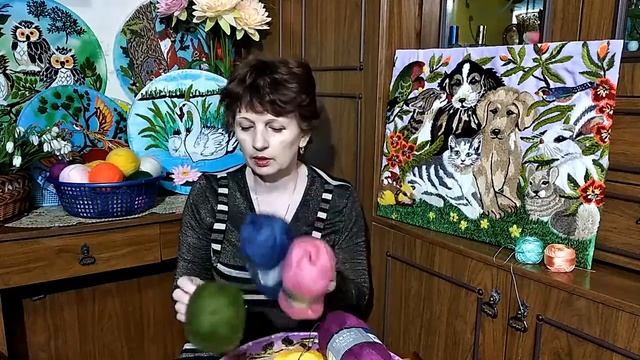 Какие нитки я использую при вышивке картины СОВА НА РАССВЕТЕ / обзор готовой вышивки. смотреть онлайн