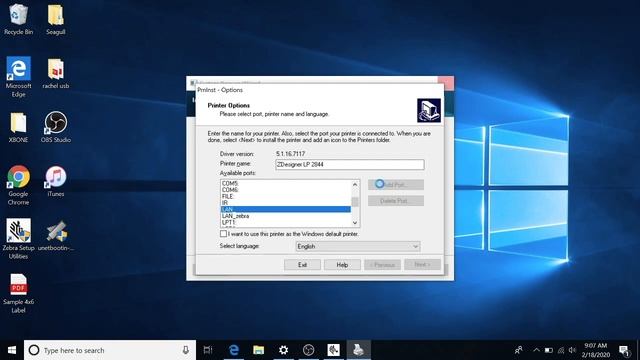 How to Install and Setup the Network Zebra LP2844 Ethernet on Windows 10 STEP BY STEP смотреть онлайн