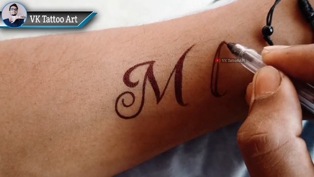 DIY tattoo | MD letter tattoo making at home with Pen | letter m tattoo | d letter tattoo смотреть онлайн