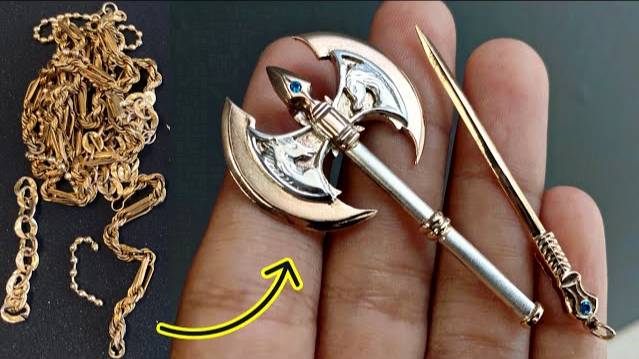 Jewelry To Make At Home - Making Axe Pendant With Hidden Blade