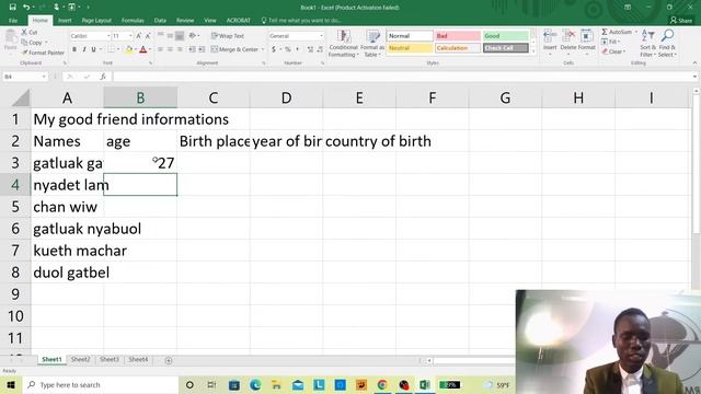 learn excel, lecture in Nuer 01 смотреть онлайн