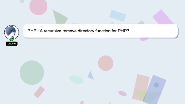 PHP : A recursive remove directory function for PHP? смотреть онлайн