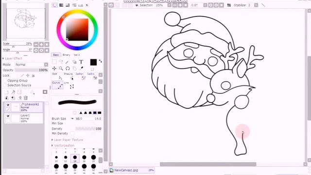 Digital drawing SANTA | Рисуем векторный рисунок Санта Клауса в Paint Tool SAI | SKDK Paint SAI смотреть онлайн