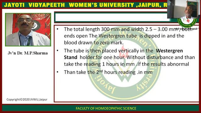 JAYOTI VIDYAPEETH-FHS- Practiical Physiology - ESR - westergreen Method смотреть онлайн