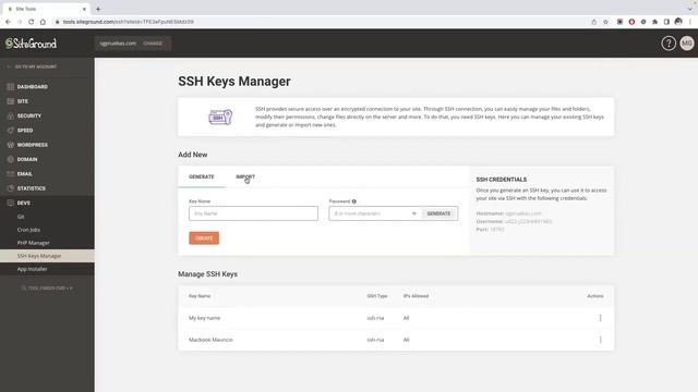 How to Generate and Manage SSH keys in Site Tools смотреть онлайн