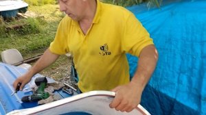 Устанавливаем стекло на Казанку 5М, прихватка. 2018г.