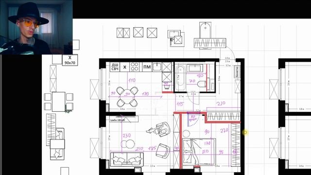 Объединение кухни и гостиной. Планировка 2 комнатной квартиры. Полярная 25. ПИК смотреть онлайн
