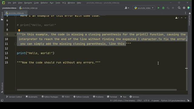 "How to Fix 'SyntaxError: unexpected EOF while parsing' in Python" смотреть онлайн