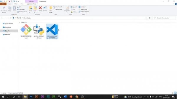 Install Python, Git Bash and Visual studio code