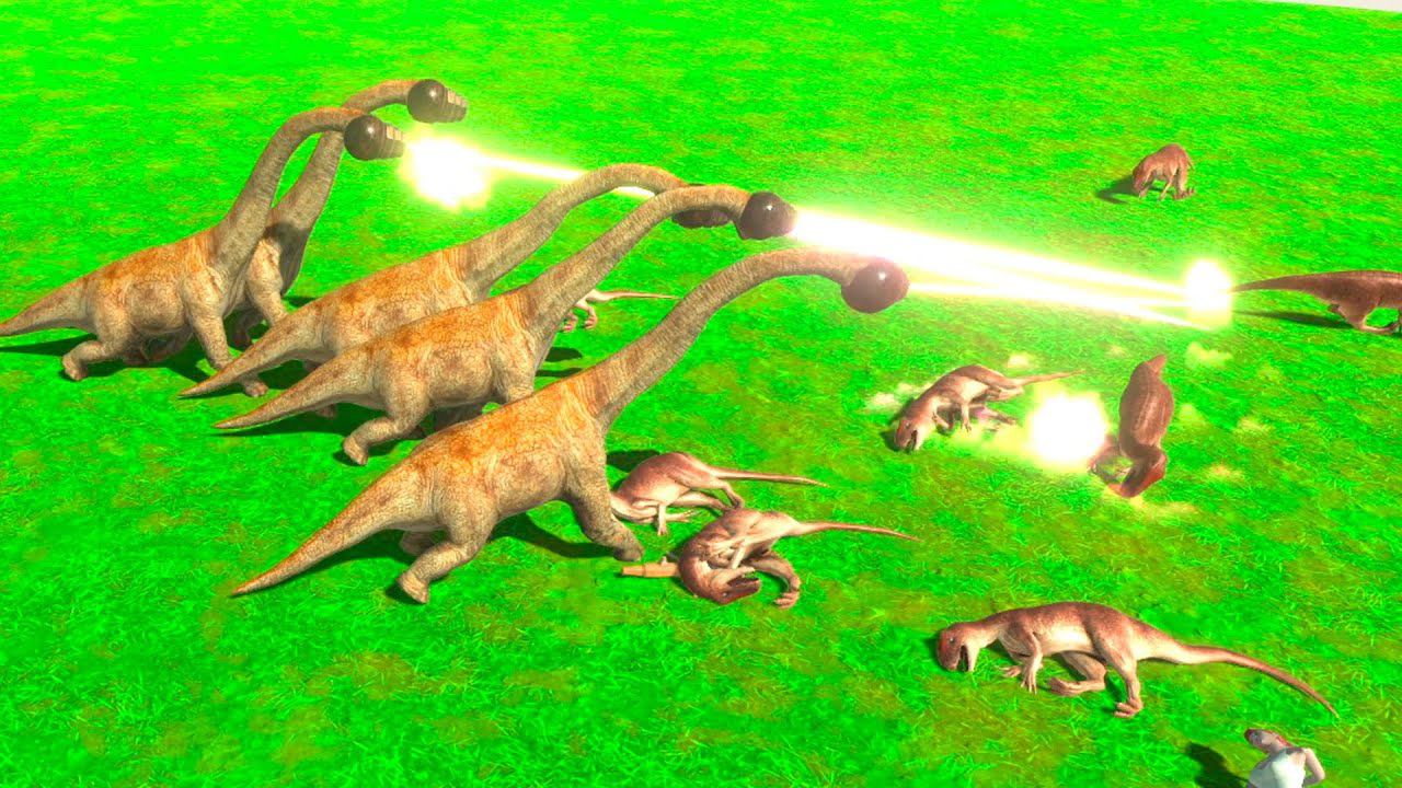 PLASMA BRACHIOSAURUS Vs ALLOSAURUS Vs EVERY UNIT - Animal Revolt Battle Simulator