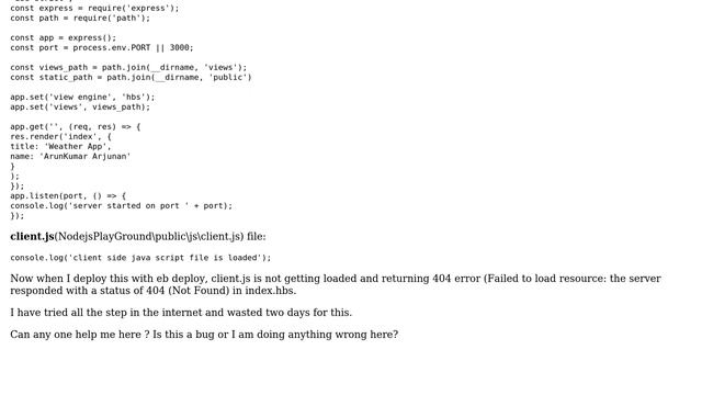 AWS Elastic Beanstalk wont load static files from public folder for nodejs app смотреть онлайн