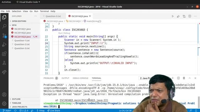 Words beginning/ending with vowels | ISC Computer Science Practical 2016 | Q3 | SOLVED | Java смотреть онлайн