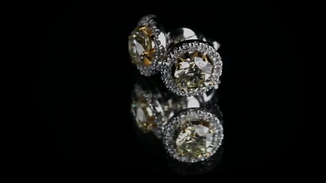 Серьги-пуссеты из белого золота с бриллиантами 1,69 карат (сертификат МГЦ) смотреть онлайн