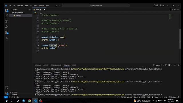 Python dasturlash tili -- yangi o'rganayotganlar uchun //Ro'yhatlar(Lists) #python #pythontutorial смотреть онлайн