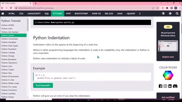 Python Syntax: indentation | Video 3 | Vaaru TV | Learn Python смотреть онлайн