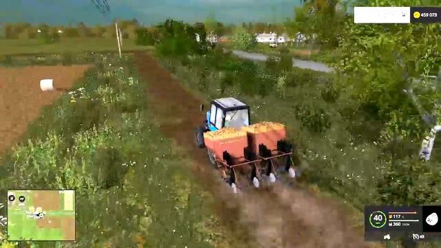 Farming Simulator 2015. мод картофелесажалка СН-4Б. смотреть онлайн