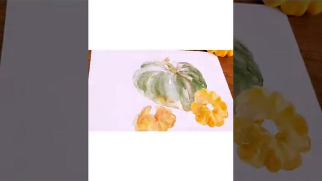 Тыква акварелью и линером смотреть онлайн